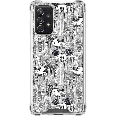 Disney Mickey Mouse Cityscape Sketch Galaxy A72 5G Clear Case